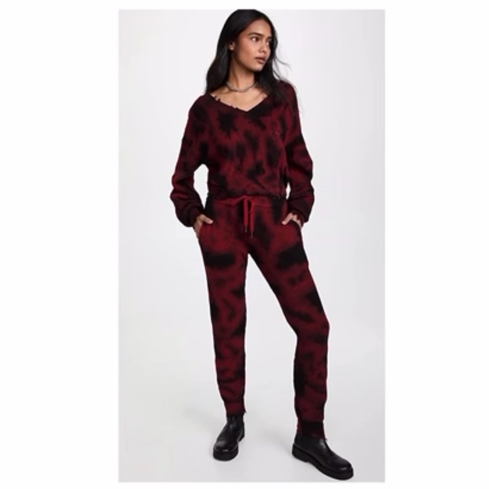 SER.O.YA Red and Black Tie-Dye Jumpsuit